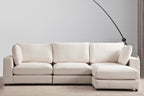 Canapé JULIA Modulable Velours Blanc 3+1 Pouf