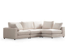 Canapé JULIA Modulable Velours Blanc 4+1 Pouf