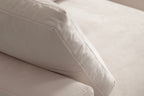 Canapé JULIA Modulable Velours Blanc 3+1 Pouf
