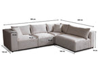 Canapé AZRA Modulable Velours Blanc Cassé