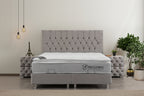 Lit Coffre HUGO Velours Gris