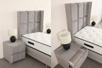 Lit Coffre Enfant RIO Velours Gris