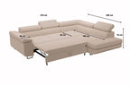 Canapé D'angle Convertible TONY Velours Beige