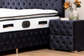 Chevet CLOUTE Velours Gris Anthracite