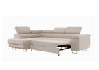 Canapé D'angle Convertible TONY Velours Beige