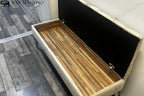 Banquette Coffre CLOUTE Velours Beige